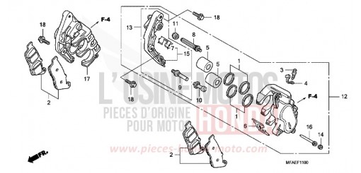 FRONT BRAKE CALIPER (CBF1000) CBF1000A de 2010